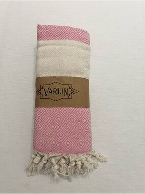 Varlin Turkish Cotton Peshtemal Hammam Beach Bath Towel NWT Pink